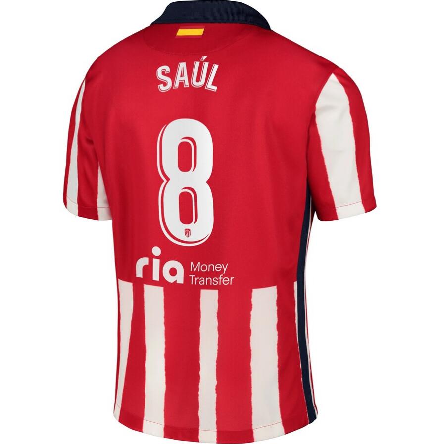 Atlético de Madrid Home Kit Soccer Jersey with Saúl 8 printing 2020/21